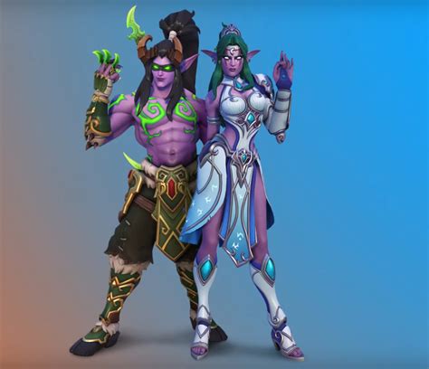 Overwatch players on both PC and consoles will receive two Legendary skins Illidan Genji and Tyrande Symmetra. . Symmetra tyrande skin